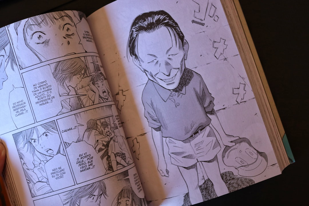 Manga panel showing a man with exaggerated features.