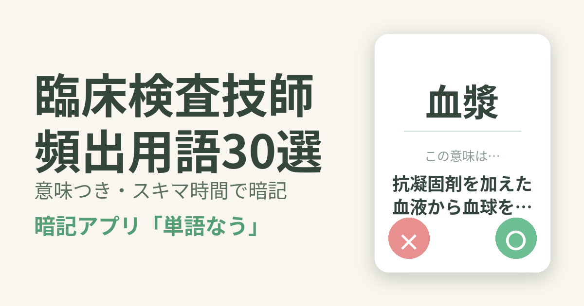 臨床検査技師の頻出用語を意味つきで暗記