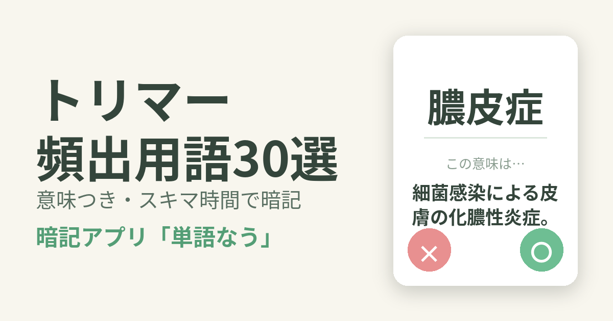 トリマーの頻出用語を意味つきで暗記
