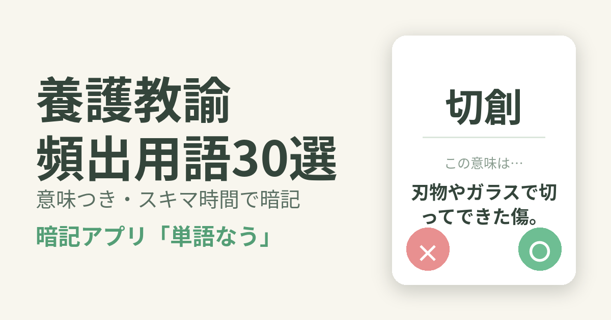 養護教諭の頻出用語を意味つきで暗記
